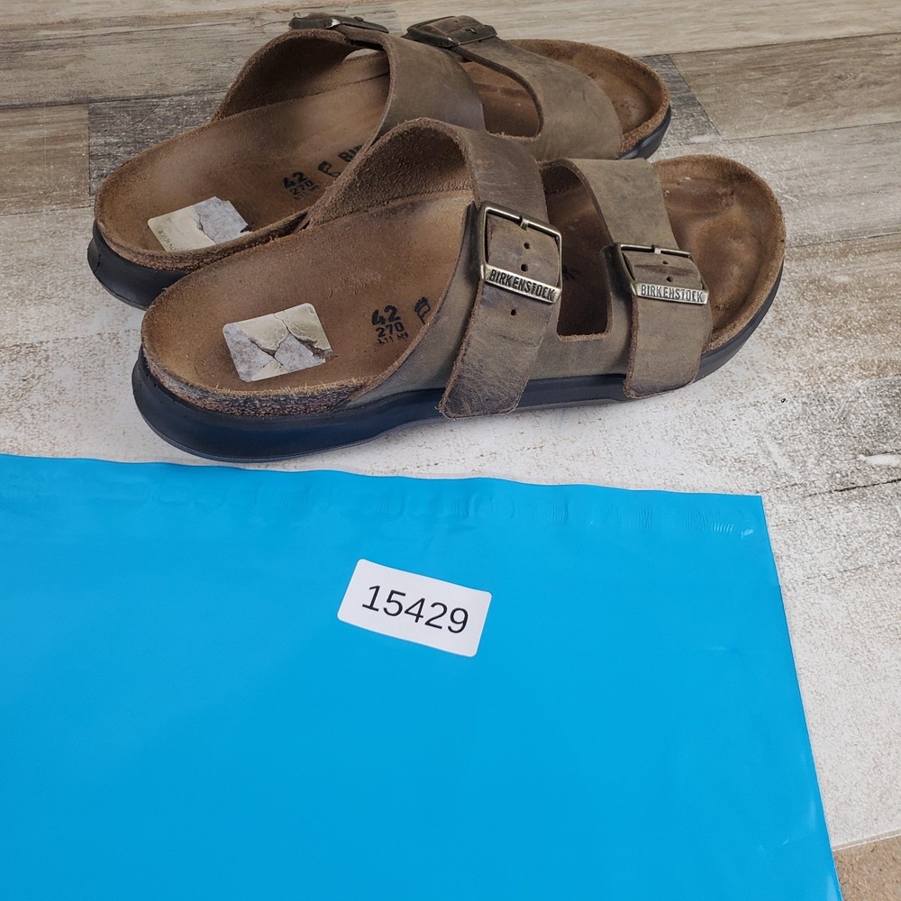 Birkenstock Arizona Cross Town Sandals Mens 9 / Womens 11 Khaki Oiled Leather - Picture 10 of 10
